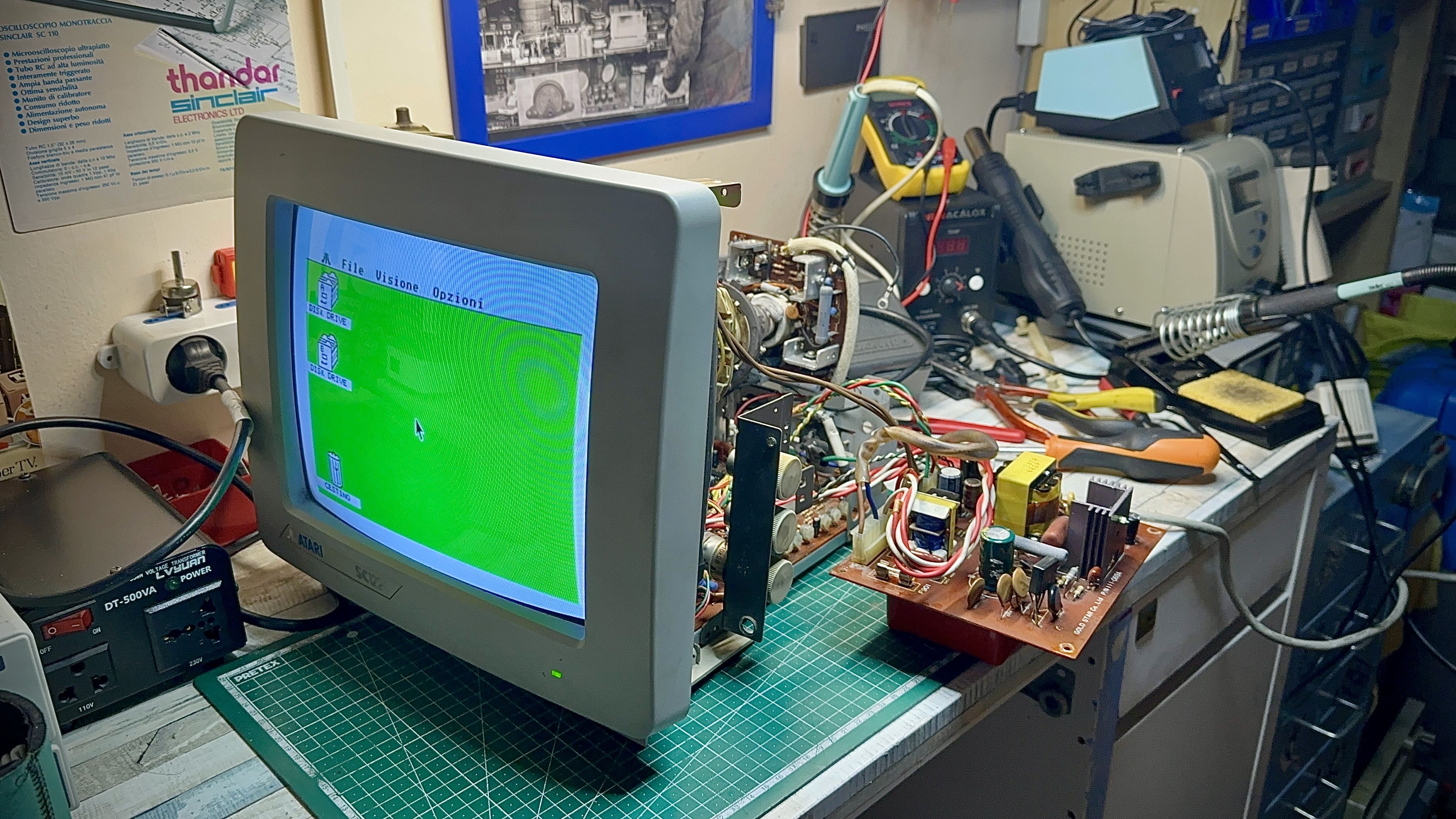 Test finale del monitor Atari SC1224 con Atari ST e interfaccia video attiva